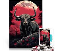 Rompecabezas Duro para Adultos de 1000 Piezas El Toro y la Luna Hecho de cartón para Mayores de 14 años Juego de ingenio Juegos Juguetes Regalo tamaño:38x52cm