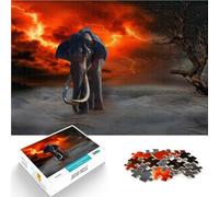 Rompecabezas Duro para Adultos de 1000 Piezas Elefante y relámpago Hecho de Madera para Mayores de 14 años Decoración del hogar como Regalo para Toda la Familia y Amigos. tamaño:50x75cm