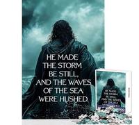 Rompecabezas Duro para Adultos de 1000 Piezas: Jesús Calma la tormenta Juguetes antiestrés Regalos de Amigo Secreto Juegos Familiares desafío Educativo tamaño 38x52cm