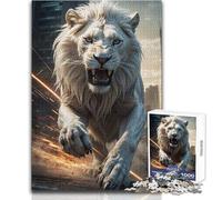 Rompecabezas Duro para Adultos de 1000 Piezas, león Blanco, Relajante, Tranquilo, para Disfrutar, Juguete de precisión estricta, tamaño 38x52cm