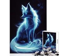 Rompecabezas Duro para Adultos de 1000 Piezas Zorro Azul Brillante decoración del hogar Juguetes Regalo Divertido Juego Familiar Cada Pieza es única Tamaño: 38x26cm