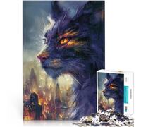 Rompecabezas Duro para Adultos de 2000 Piezas Gato guardián de la Ciudad Hecho de Papel,para Mayores de 14 años Decoración del hogar Regalo - Juego desafiante。tamaño:70x100cm/27.5x39.3pulgada