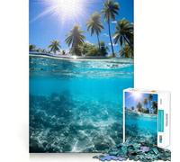 Rompecabezas Duro Paradise Beach Water para Adultos, 1000 Piezas, Think Toy, diversión Tranquila, Corte Limpio, Pieza de Arte Fino (38x52cm)