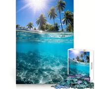 Rompecabezas Duro Paradise Beach Water para Adultos, 1000 Piezas, Think Toy, diversión Tranquila, Corte Limpio, Pieza de Arte Fino (38x52cm)