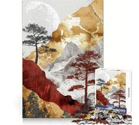 Rompecabezas Duro Red Gold Decor para Adultos, 1000 Piezas, Mejora la Memoria, relaja la Mente, Bordes Afilados, Regalo Elegante (50x75cm)