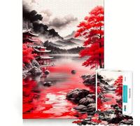 Rompecabezas Duro Red Lake para Adultos, 1000 Piezas, Mejora la Memoria, relaja la Mente, Bordes Afilados, Regalo Elegante (38x26cm)