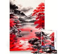Rompecabezas Duro Red Lake para Adultos, 1000 Piezas, Mejora la Memoria, relaja la Mente, Bordes Afilados, Regalo Elegante (38x26cm)