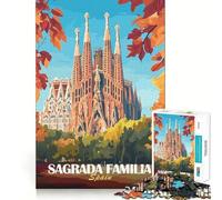 Rompecabezas Duro Sagrada Familia Barcelona para Adultos, 1000 Piezas, Recall Boost Quiet Calm Smooth Cut Classic Gift (38x52cm)
