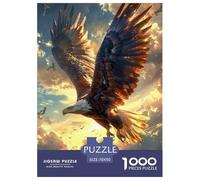 Rompecabezas Eagle Puzzle de 1000 Piezas con Efecto de Atardecer. Un Juego desafiante, Relajarse. Cartón 100% Reciclado. para Adultos y niños Mayores de 14 años. 75 x 50 cm / 1000 Piezas
