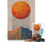 Rompecabezas Eclipse Naranja para Adultos, 1000 Piezas, Fortalece la Memoria, Actividad para el Hogar, Bordes Limpios, Regalo Festivo (38x26cm)