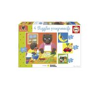 Rompecabezas - EDUCA - Petit Ours Brun: 4 rompecabezas progresivos para niños de 12 a 25 piezas a partir de 3 años.