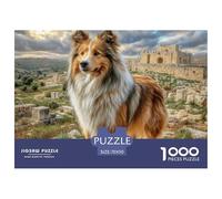Rompecabezas Educativo 1000 Piezas - Sheltie en Montañas, Anti Estrés, Ideal para Decorar Paredes, 70x50cm