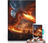 Rompecabezas Educativo de 1000 Piezas “Aliento de Fuego de dragón” Madera,para Mayores de 14 años Jugar Juguetes Regalos para Amigos y Familiares。tamaño:50x75cm/19.68x29.52pulgada