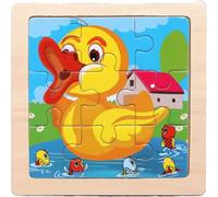 Rompecabezas educativo de madera, rompecabezas de madera de 9 piezas para rompecabezas educativos con temática de animales y vehículos