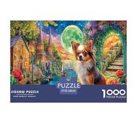 Rompecabezas Educativo para Adultos: Chihuahua en Londres: Chihuahua bajo la Luna Llena, 1000 Piezas, para decoración del hogar, 38 x 26 cm (1000 Piezas)