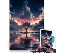 Rompecabezas El árbol Misterioso en el crepúsculo para Adolescentes, 1000 Piezas, Juguete para ejercitar la Mente, Divertido y Relajante, Arte para armar, Coleccionable (38x26cm)