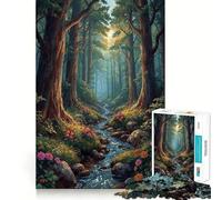 Rompecabezas El Arroyo del Bosque Secreto, 1000 Piezas para Adultos, Juguete para ejercitar la Mente, Momento de Paz, Arte de Corte nítido, Coleccionable 50x75cm