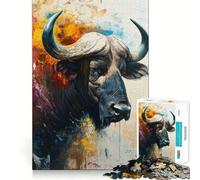 Rompecabezas El Búfalo de Agua Sagrado para Adolescentes, 1000 Piezas, Pure Logic Toy, Quiet Calm Clean Cut, decoración de Pared 38x26cm