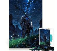 Rompecabezas El Caballero Bajo Las Estrellas de 1000 Piezas para Adolescentes Mejora la Memoria Divertido y Relajante Bordes Afilados 38x26cm