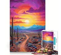 Rompecabezas El Camino del Desierto de 1000 Piezas para Adultos Juguete Que desafía la Mente Momento de Paz Arte Coleccionable de Corte nítido 50x75cm