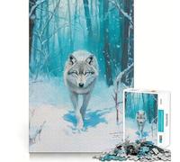 Rompecabezas El Camino del Lobo de 1000 Piezas para Adultos Juego Inteligente de Rompecabezas para armar Juntos Divertido Regalo de Temporada (38x52cm)
