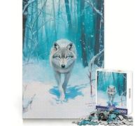 Rompecabezas El Camino del Lobo de 1000 Piezas para Adultos Juego Inteligente de Rompecabezas para armar Juntos Divertido Regalo de Temporada (38x52cm)