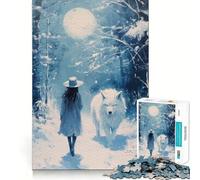 Rompecabezas El Camino del Lobo Lunar para Adultos, 1000 Piezas, fortalece la Memoria, pasatiempo para el hogar, Bordes limpios, Regalo Elegante (50x75cm)