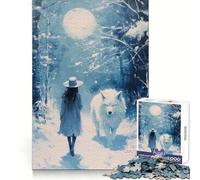 Rompecabezas El Camino del Lobo Lunar para Adultos, 1000 Piezas, fortalece la Memoria, pasatiempo para el hogar, Bordes limpios, Regalo Elegante (50x75cm)