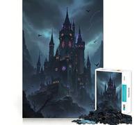 Rompecabezas El Castillo Oscuro en un Acantilado de 1000 Piezas para Adolescentes Juego de ingenio, Tiempo de Paz, 50x75cm