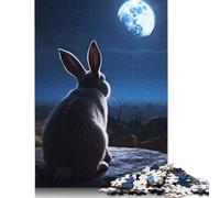 Rompecabezas El Conejo Mira a la Luna con imágenes Personalizables. 100% cartón Reciclado Adultos y Adolescentes. 1000 Piezas (75 x 50 cm).