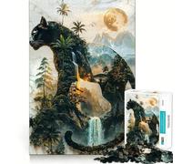 Rompecabezas El dominio Iluminado por la Luna de la Pantera para Adultos, 1000 Piezas, estimula la Memoria, diversión Relajante, Corte, Regalo Original 38x52cm