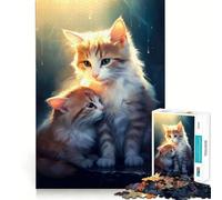 Rompecabezas El Gato Protector para Adultos, 1000 Piezas, Juguete para Desafío Mental, Mente Calma, Pieza de Colección de Arte de Corte Claro 50x75cm