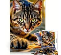 Rompecabezas El Gato y el ratón Enfrentamiento de 1000 Piezas para Adolescentes Estimula la Memoria y es un pasatiempo Tranquilo Corte Exacto Feliz Navidad (38x26cm)