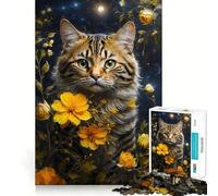 Rompecabezas El Gato y los Dientes de león para Adultos, 1000 Piezas, estimula la Memoria, diversión Relajante, Corte, Regalo Original 50x75cm