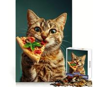 Rompecabezas El Gato y su Pizza para Adultos, 1000 Piezas, para desarrollar la Capacidad de razonamiento, para Relajarse, para Disfrutar del Arte (50x75cm)