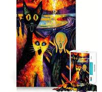 Rompecabezas El Grito con Gatos para Adultos, 1000 Piezas, Think Smart Toy, vínculo Familiar, Corte preciso, Regalo de Temporada 50x75cm