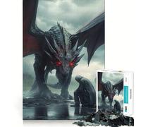 Rompecabezas El Jinete arrodillado Ante el dragón de 1000 Piezas para Adultos Juguete de lógica Mental Diversión Tranquila Corte Firme Regalo Ideal 38x52cm
