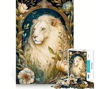 Rompecabezas El León Blanco para Adultos, 1000 Piezas Piensa de Forma Inteligente Juguete para el hogar Disfruta de un Corte preciso Decoración de Pared 38x26cm