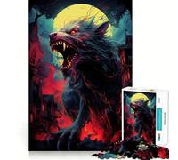 Rompecabezas El Lobo de Santa Luna de 1000 Piezas Diversión para ejercitar la Mente Piezas sin Rebabas y de Corte Limpio Actividad Absorbente para Noches tranquilas (38x26cm)