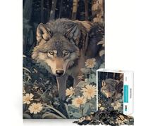 Rompecabezas El Lobo en el Bosque de 1000 Piezas Juego Que estimula el Cerebro Sin Espacios Entre Piezas Ajuste Entretenimiento Acogedor para Interiores para Todos (38x26cm)