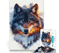 Rompecabezas El Lobo en Las montañas para Adolescentes 1000 Piezas Juego Mental Divertido Conexión Limpia y fluida Una Forma Atractiva de Pasar el Tiempo Libre (38x52cm)