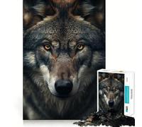 Rompecabezas El Lobo Soberano de la Noche de 1000 Piezas para Adultos Divertido Juego de Memoria Artesanía de Corte experta Actividad Relajante para Grupos en Interiores (38x52cm)