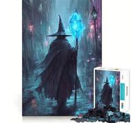 Rompecabezas El Mago en una Ciudad lluviosa de 1000 Piezas Juego Mental Divertido Diseño de Ajuste Huecos Regalo Ideal para reuniones Familiares (38x52cm)