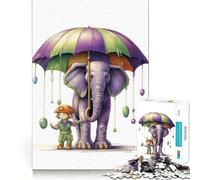 Rompecabezas El Niño y el Elefante para Adultos, 1000 Piezas, Think Smart Toy Home, Disfruta de un Corte Preciso, Arte Decorativo para Pared 38x52cm