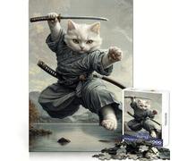 Rompecabezas El Poder del Gato samurái para Adultos, 1000 Piezas, Juguete Que desafía la Mente, diversión silenciosa, Corte preciso, decoración de Pared 38x52cm