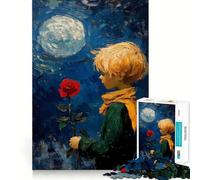Rompecabezas El Principito con Rosa para Adultos, 1000 Piezas, estimula la Memoria, diversión Relajante, Corte Premium, Regalo considerado 50x75cm