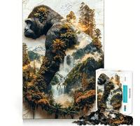 Rompecabezas El reinado Verde del Gorila para Adolescentes, 1000 Piezas, Juguete de lógica, diversión, Bordes Suaves, Regalo de cumpleaños 38x26cm