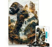 Rompecabezas El reinado Verde del Gorila para Adultos, 1000 Piezas Piensa en un Juguete Inteligente para el hogar Disfruta de un Corte preciso Decoración de Pared 38x52cm