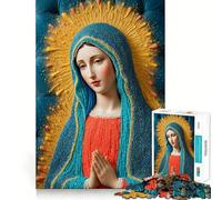 Rompecabezas El Resplandor de María de 1000 Piezas para Adultos Juguete de lógica Fuerte Alivia la ansiedad Bordes Transparentes Regalo Ideal para Festivales 38x52cm