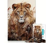 Rompecabezas El Rey Dorado León para Adolescentes, 1000 Piezas, Actividad para Estimular la Memoria, Ensamblaje de Patrones, 38x52cm